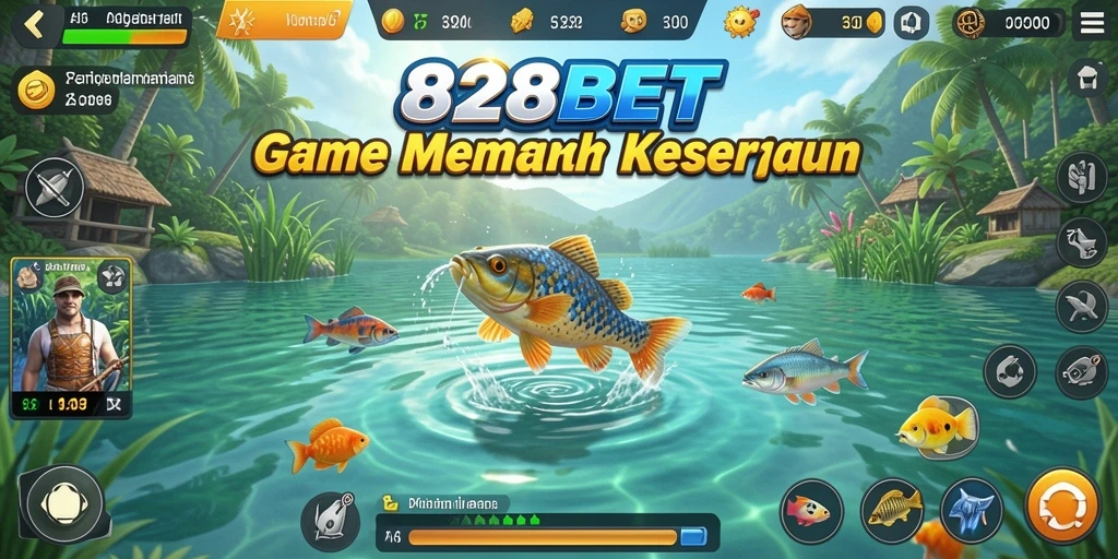 Tampilan gameplay yang menakjubkan dalam 828BET saat memancing.