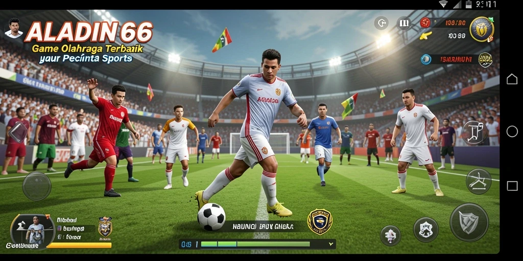Tangkapan layar utama menampilkan aksi seru dalam gameplay Sports.