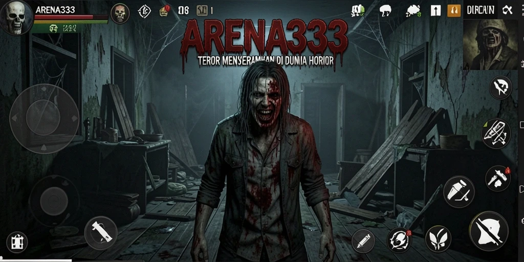 Screenshot gameplay ARENA333 menampilkan momen menegangkan penuh kengerian.