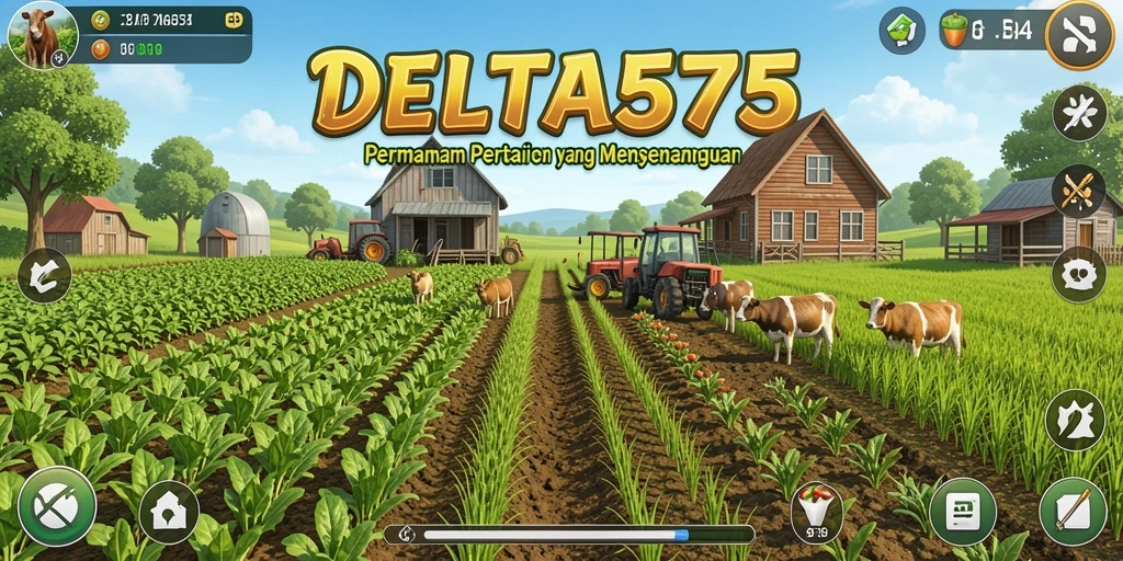 Tampilan gameplay menarik di DELTA575 dengan aktivitas pertanian yang seru.