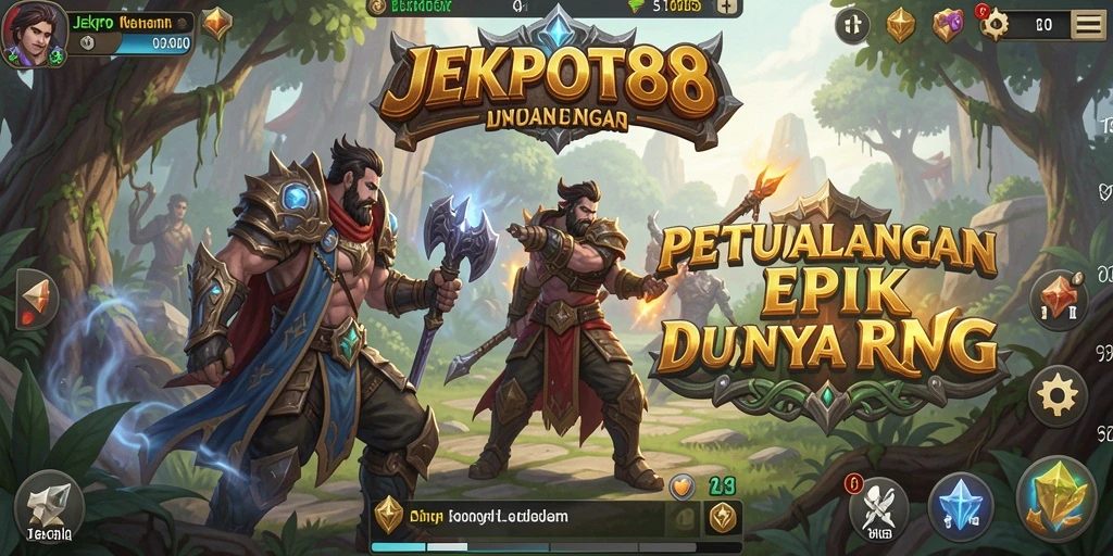 Tampilan gameplay petualangan RPG dalam JEKPOT88 yang mendebarkan.