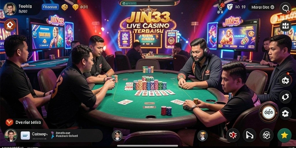 Gameplay mengasyikkan dengan dealer langsung di JIN33.