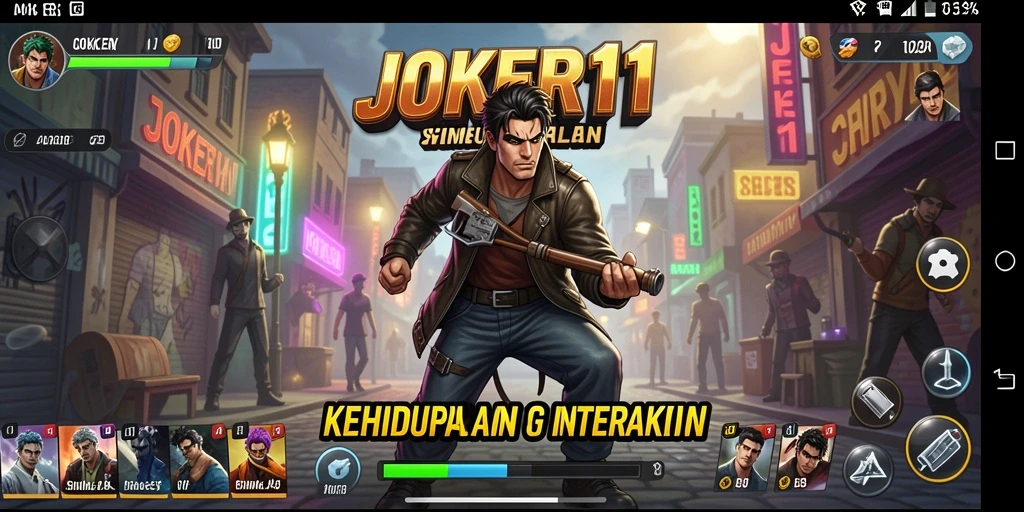 Screenshot menunjukkan gameplay JOKER11 dengan elemen interaktif yang menarik.