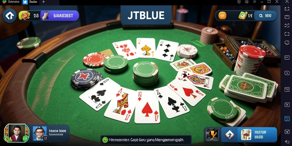 Tampilan seru gameplay Gaple di JTBLUE penuh aksi.