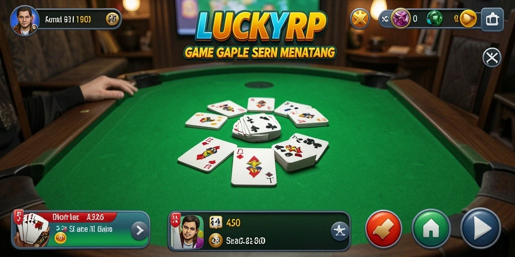 Screenshot utama LUCKYRP menampilkan gameplay menarik Gaple.