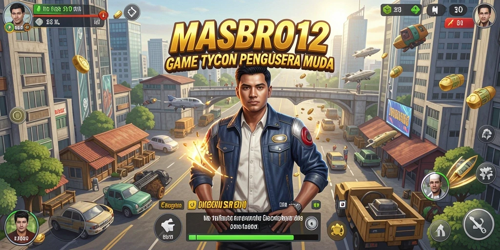 Tampilan gameplay <strong>MASBRO12</strong> yang menggugah semangat bisnis.