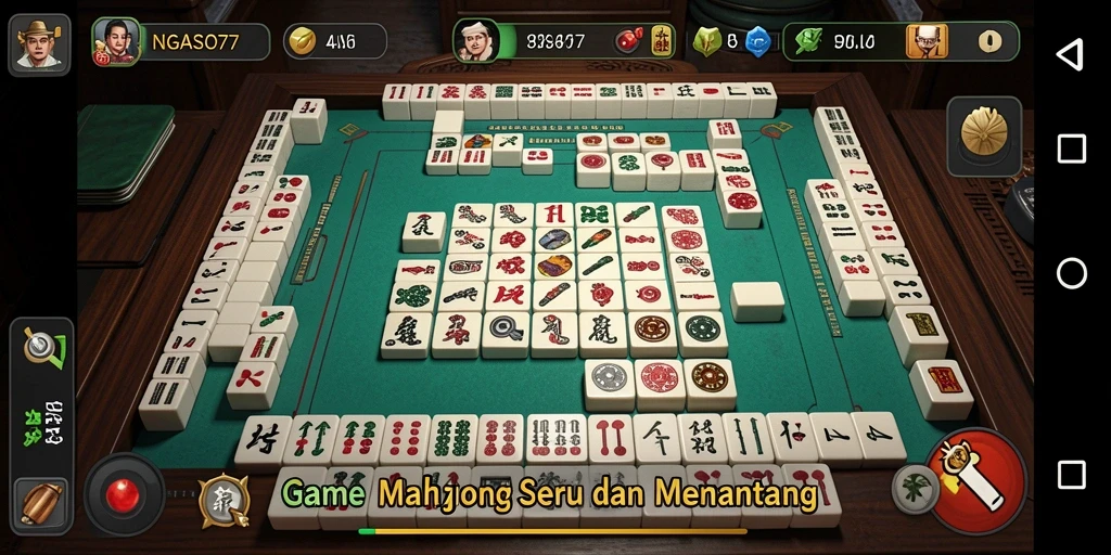 Screenshot gameplay NGASO77 menunjukkan keseruan bermain Mahjong.