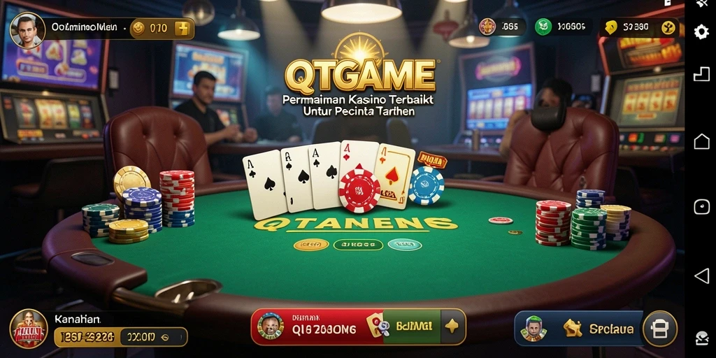 Tangkapan layar utama QTGAME menunjukkan gameplay yang memukau.
