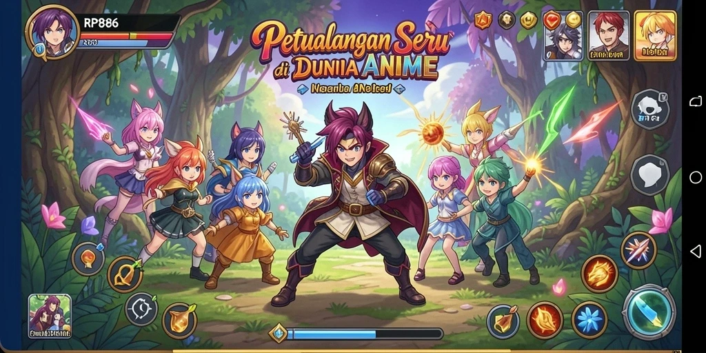 Tampilan gameplay RP886 yang penuh warna dan menarik.