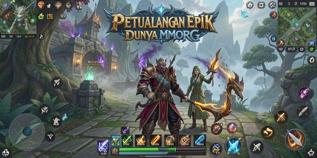 Tampilan gameplay menarik dari RP99 dalam petualangan MMORPG.