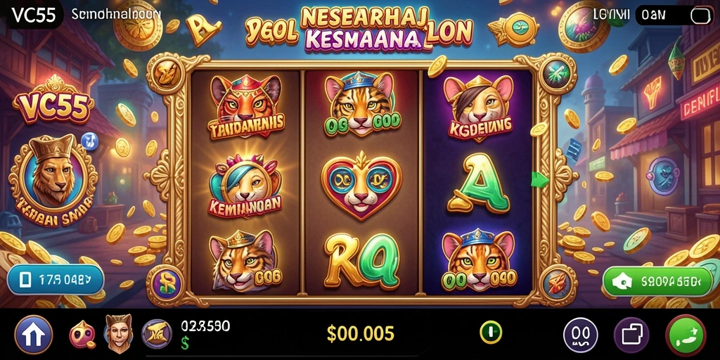 Tampilan gameplay menarik dalam permainan Slot VC55.