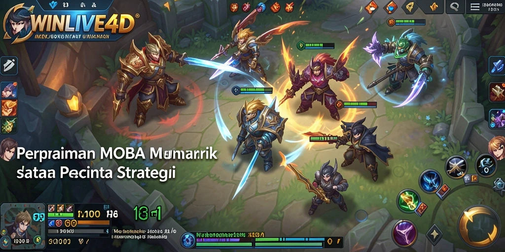 Gameplay MOBA yang seru dan intens di WINLIVE4D.